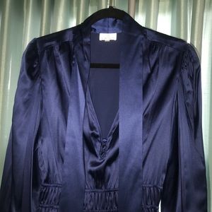 NWT Miguelina Rich Cobalt Blue Silk Satin Dress